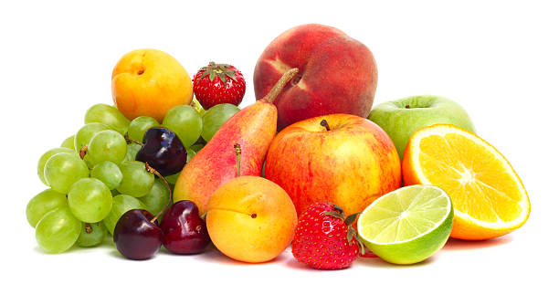 Fruit pile isolated on white background